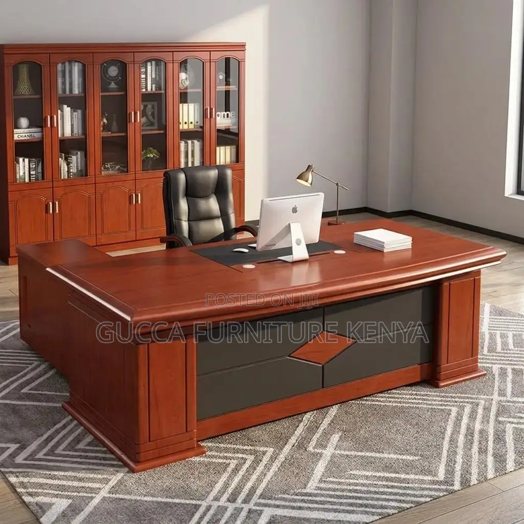 Executive Mahogany L-Corner Table-180cm