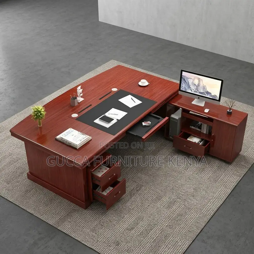 Executive Mahogany L-Corner Table-180cm
