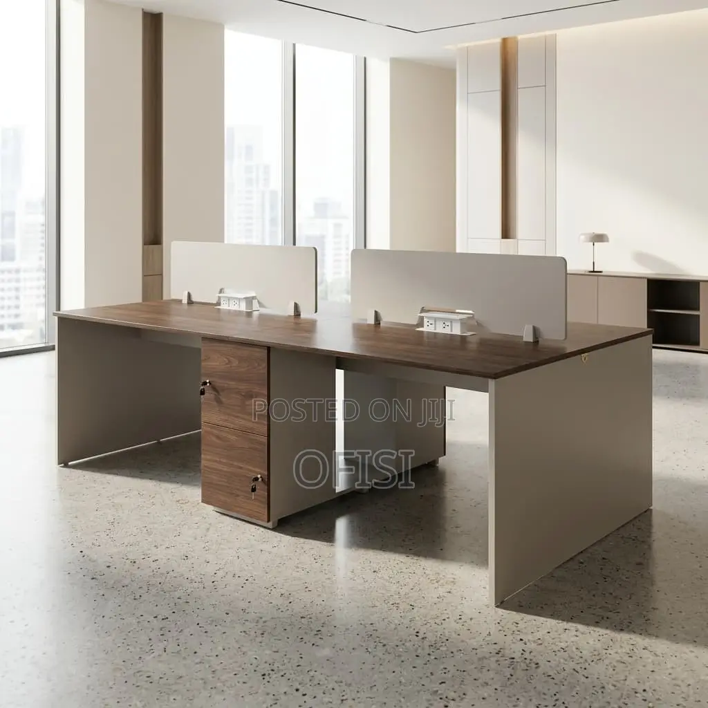 Office Workstation; Wooden 4 Seater Office Workstation Desk
