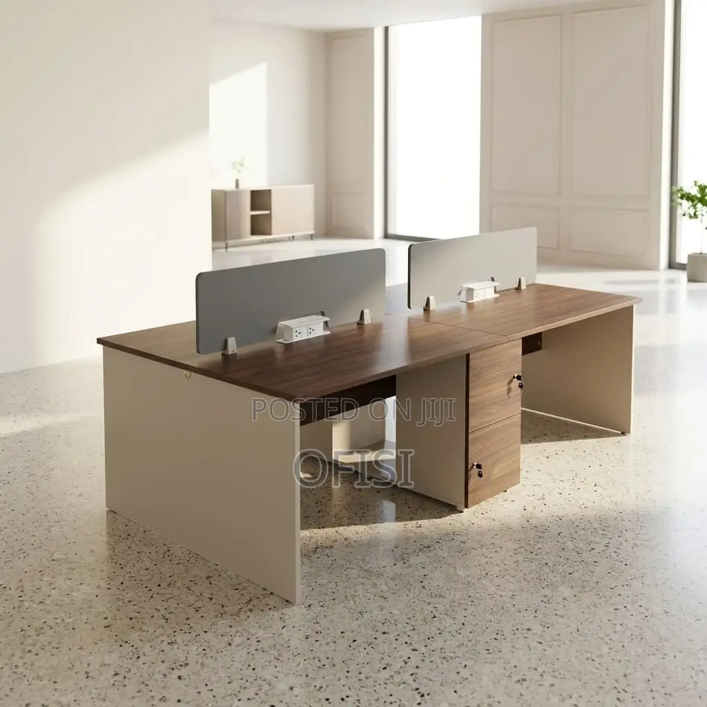 Office Workstation; Wooden 4 Seater Office Workstation Desk