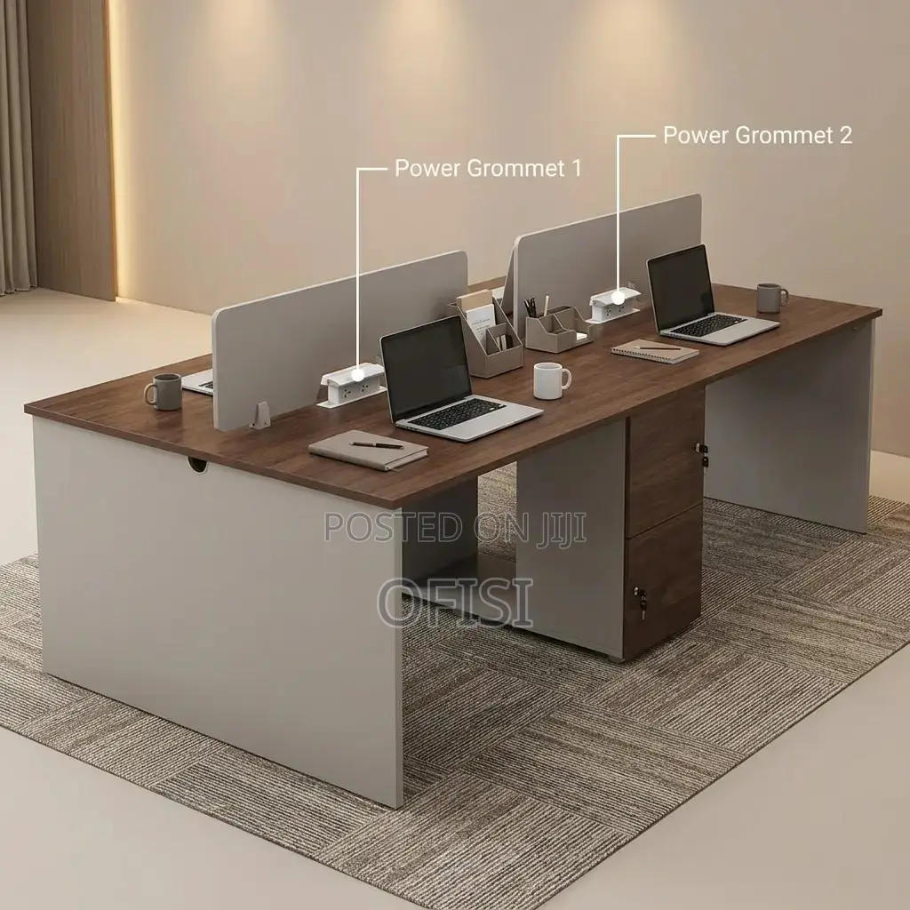 Office Workstation; Wooden 4 Seater Office Workstation Desk