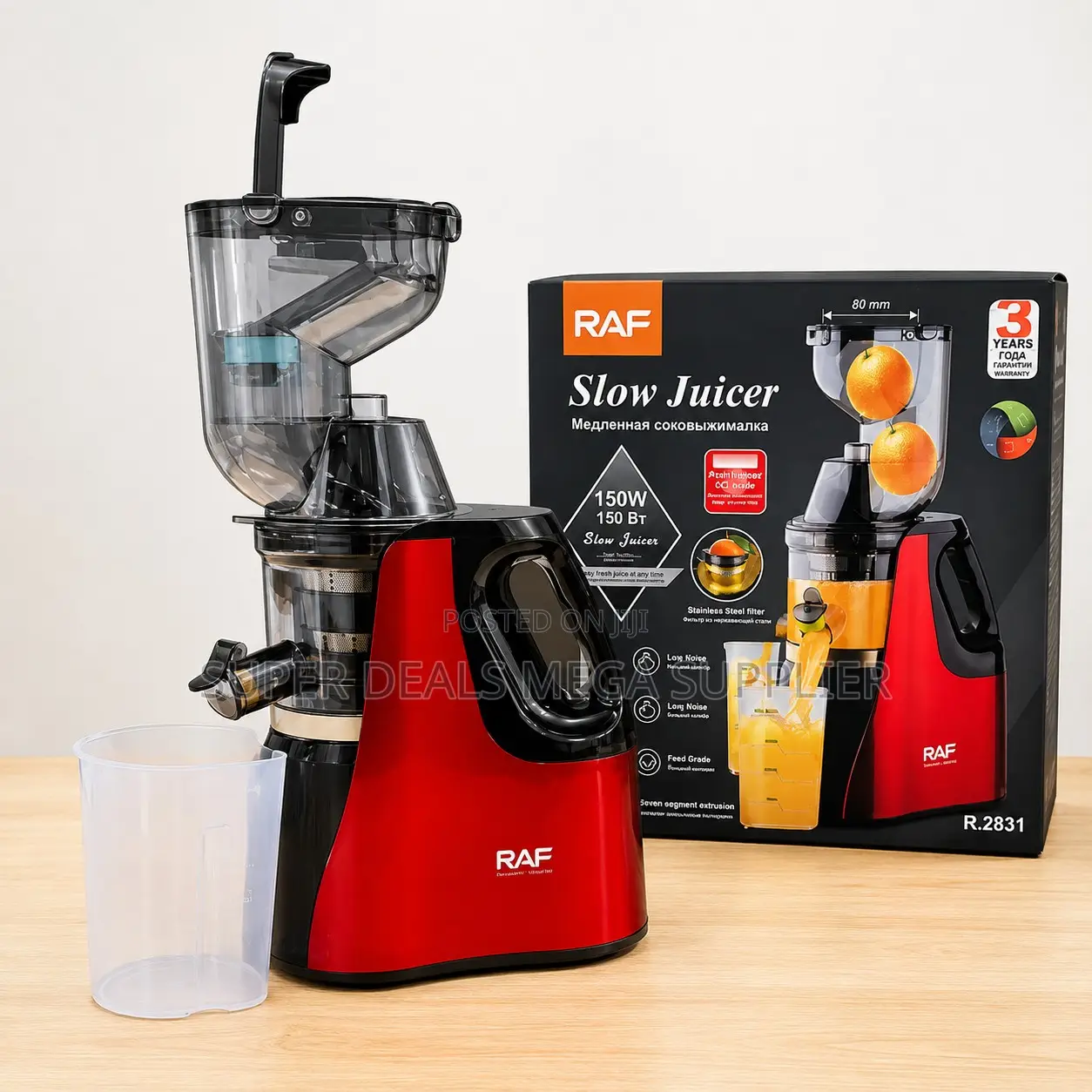Stable Performance RAF R.2831 400Ml Slow Juicer Juice Extractor
