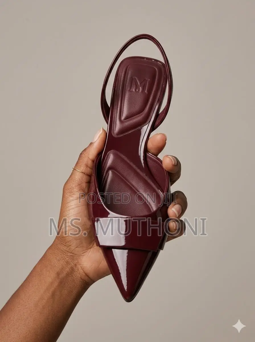 Comfy Glossy Pointed-Toe Slingback Flats Size 37-42