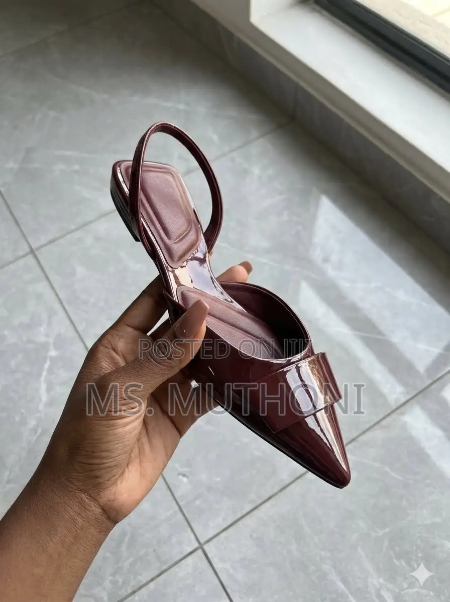 Comfy Glossy Pointed-Toe Slingback Flats Size 37-42