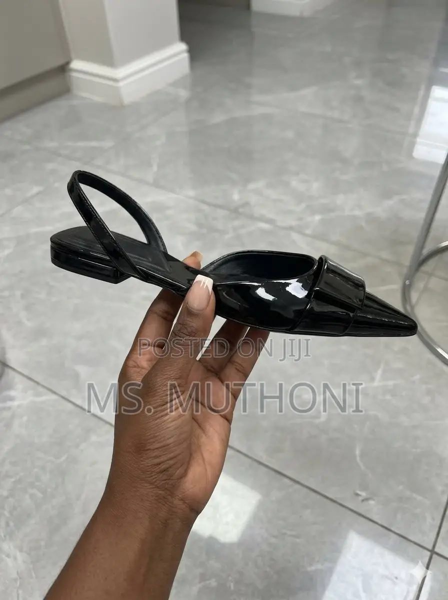 Comfy Glossy Pointed-Toe Slingback Flats Size 37-42