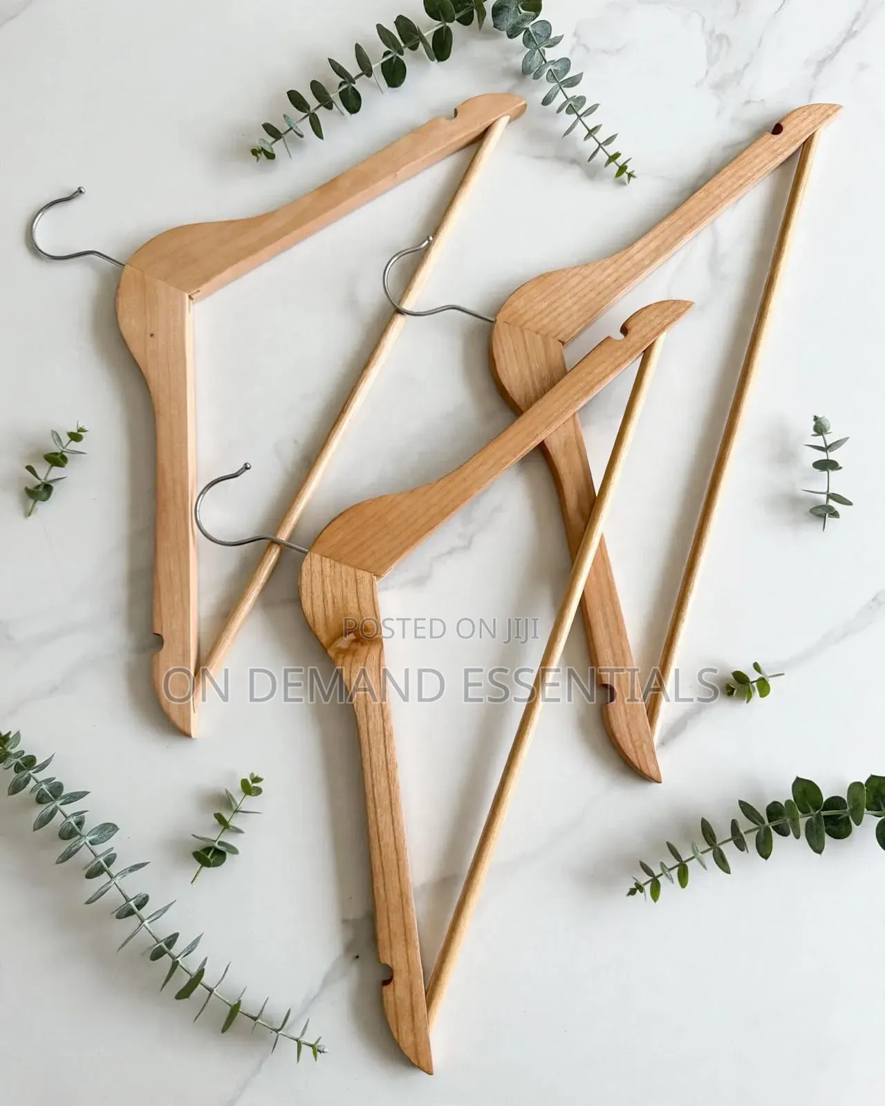 10 PCS Solid Wood Hangers — Natural Finish, Strong, Non-Slip
