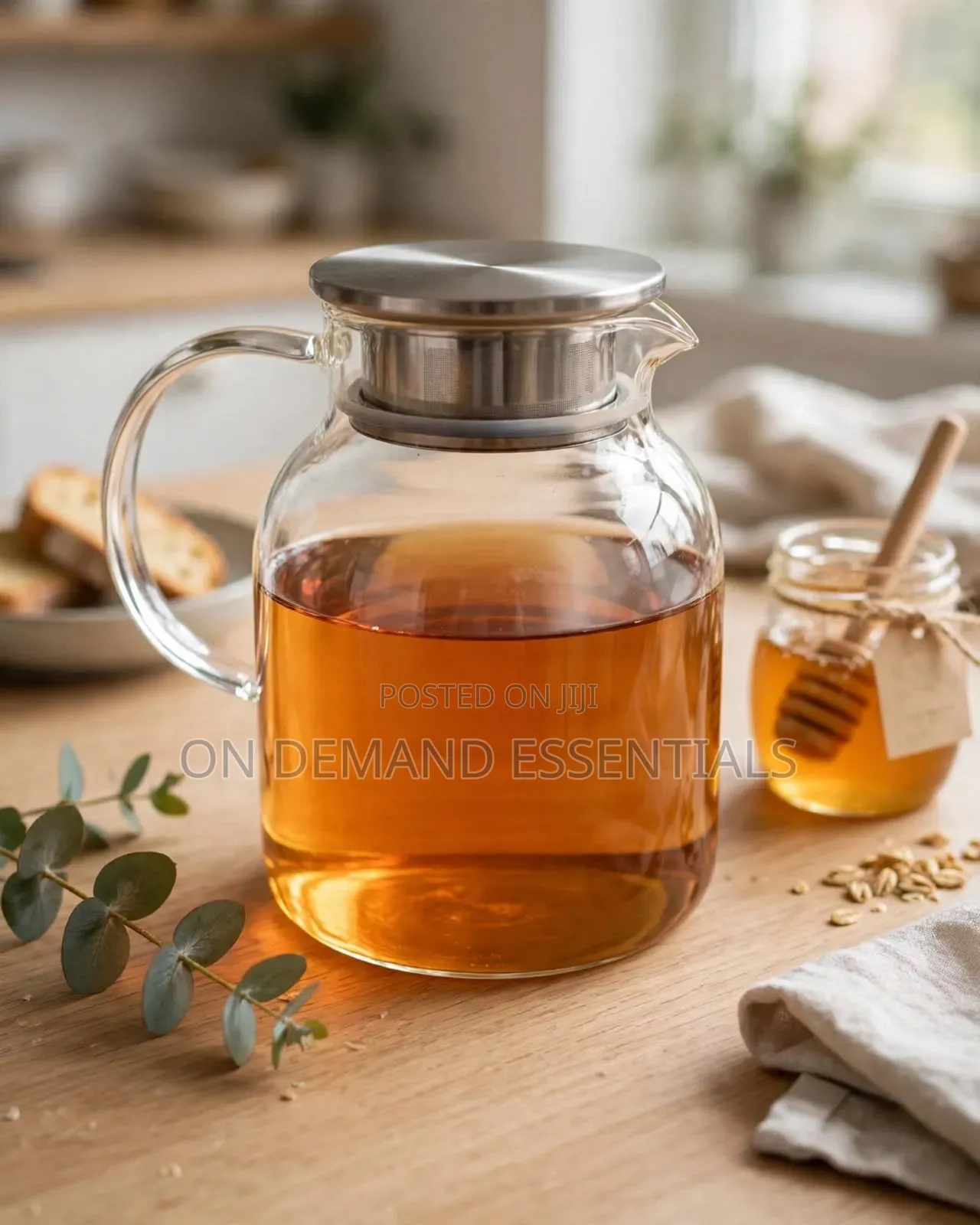 1.8L Glass Teapot — Stainless Lid