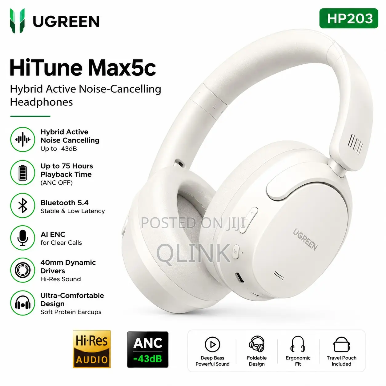 UGREEN HiTune Max5c Hybrid Active Noise-Cancelling Headphones