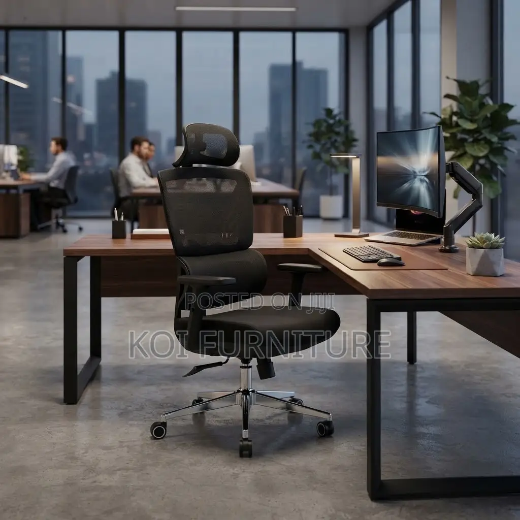 Office Chairs; Executive High Orthopedcic Chair With Adjusting Armrest