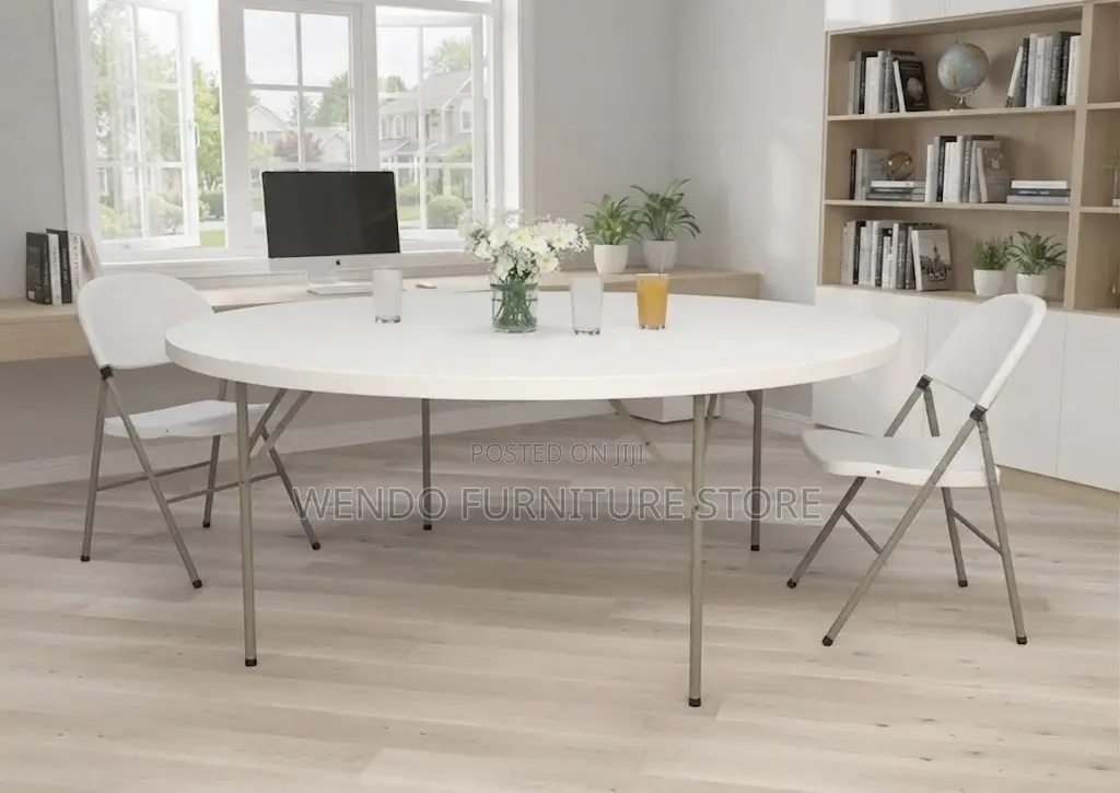 Home Table; Round Foldable Plastic Dining Table