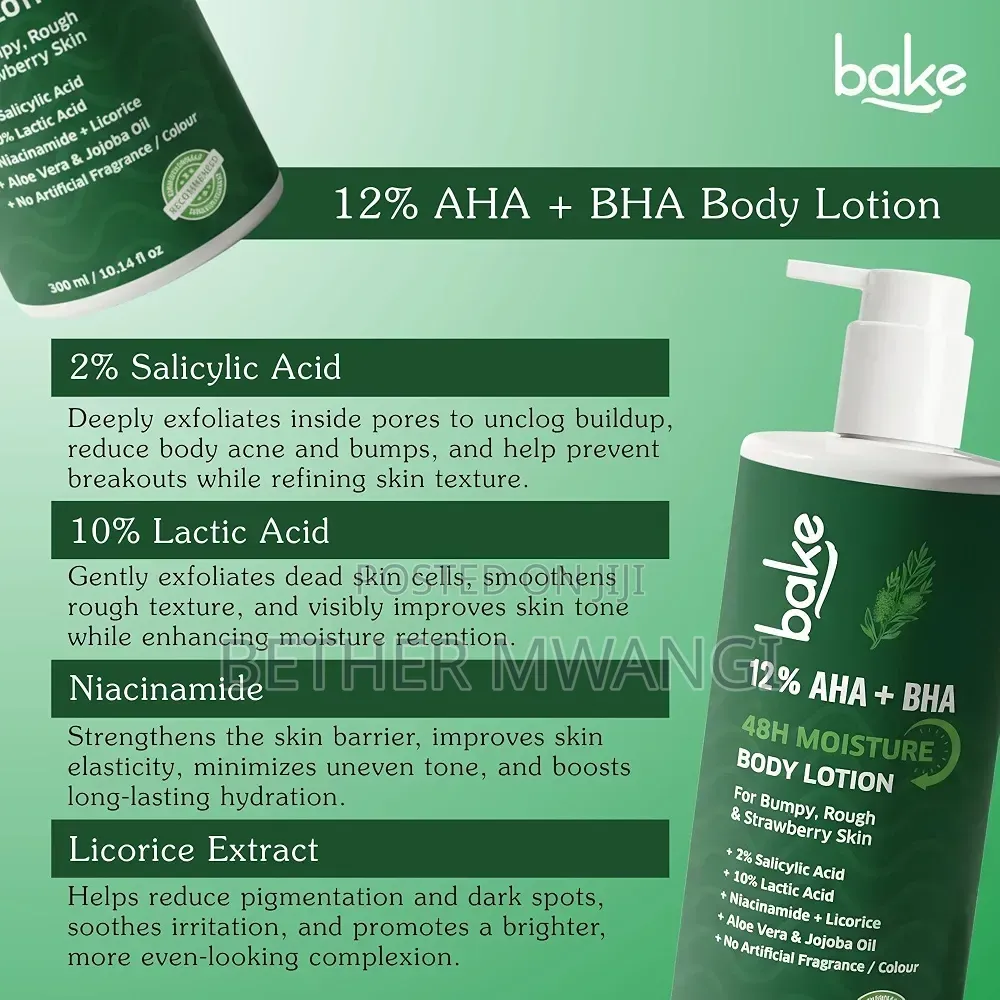 BAKE 10% AHA + 2% BHA 24H Moisture Body Lotion in Kenya