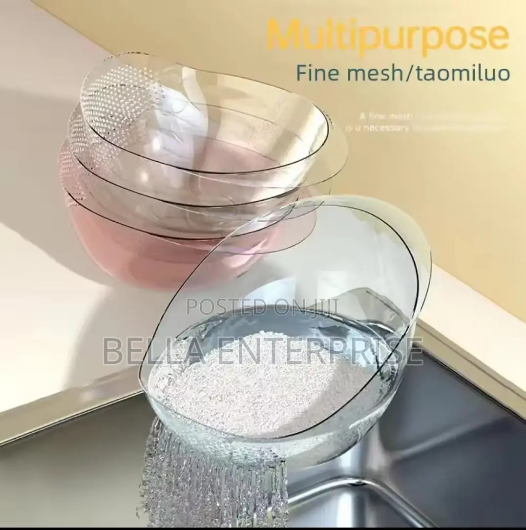 Rice Washing Bowl/ Colander Colour: Grey Only Material: PET