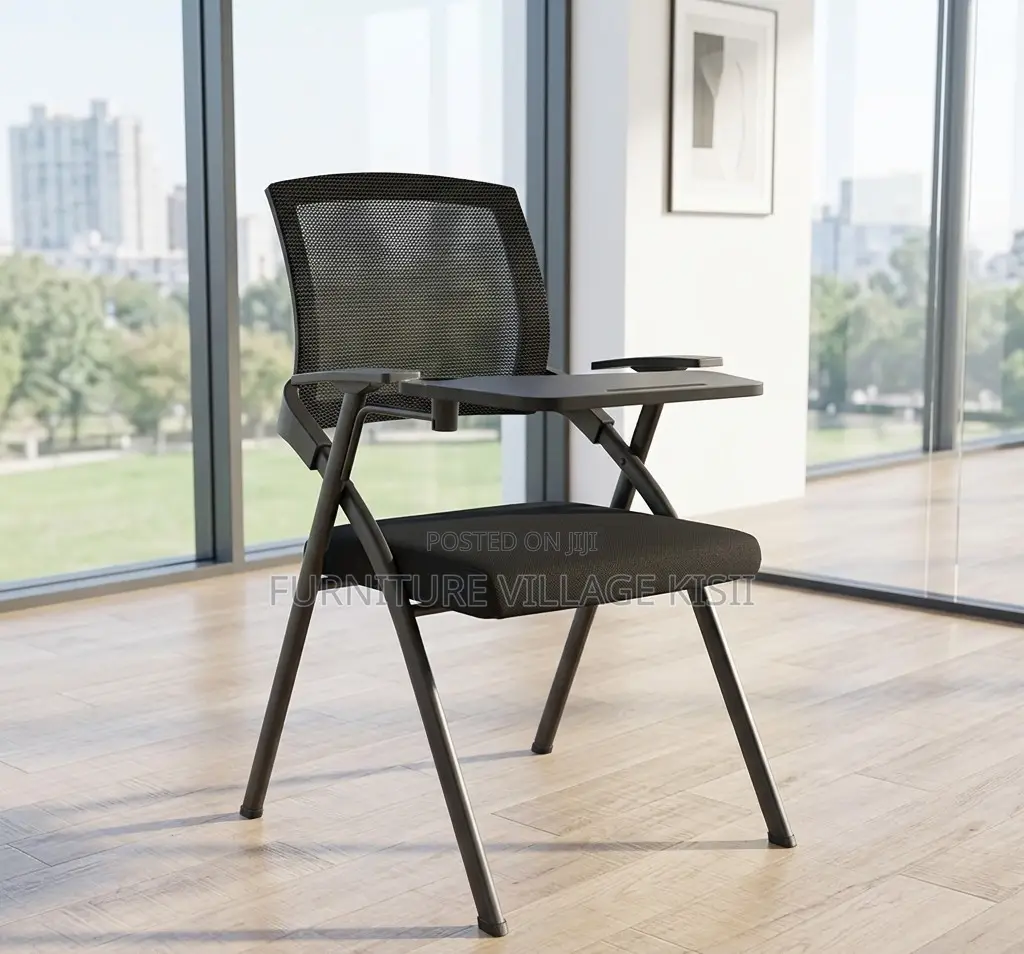 Office Chair; Black Foldable Study Mesh Seat