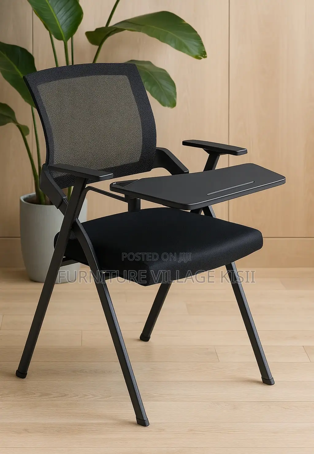 Office Chair; Black Foldable Study Mesh Seat