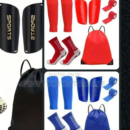 5-Piece Anti-Slip Soccer Gear Set With Grip Socks and Shin Guards
