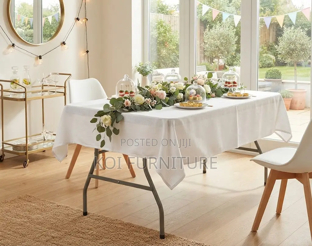 Home Table; Foldable Home Outdoor Garden White Table