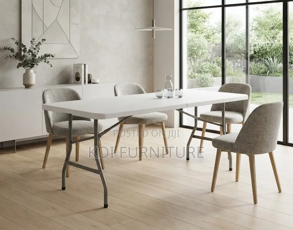 Home Table; Foldable Home Outdoor Garden White Table