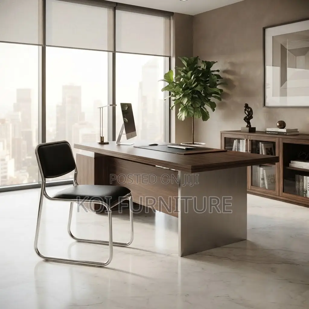 Office Chairs; Sled Basement Chrome Leather Visitors Chair