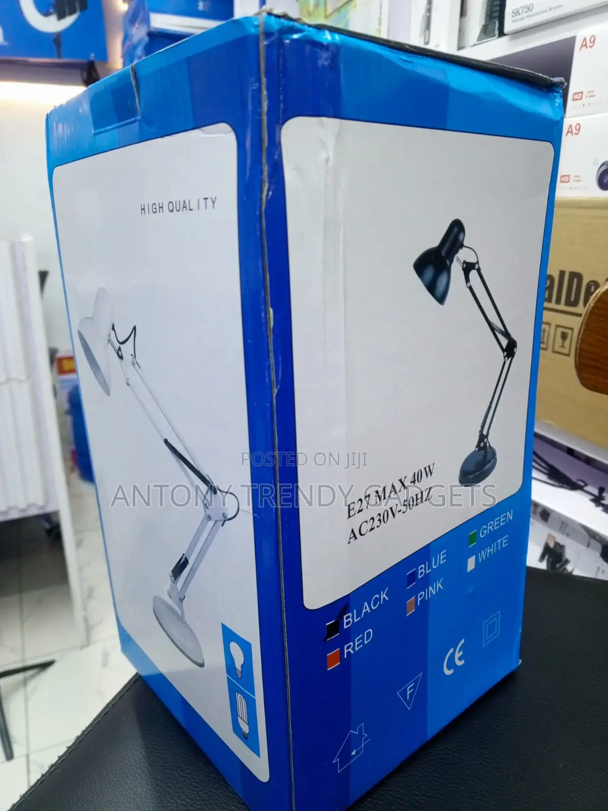 Adjustable Metal Desk Lamp With Clip Mount Swing Arm