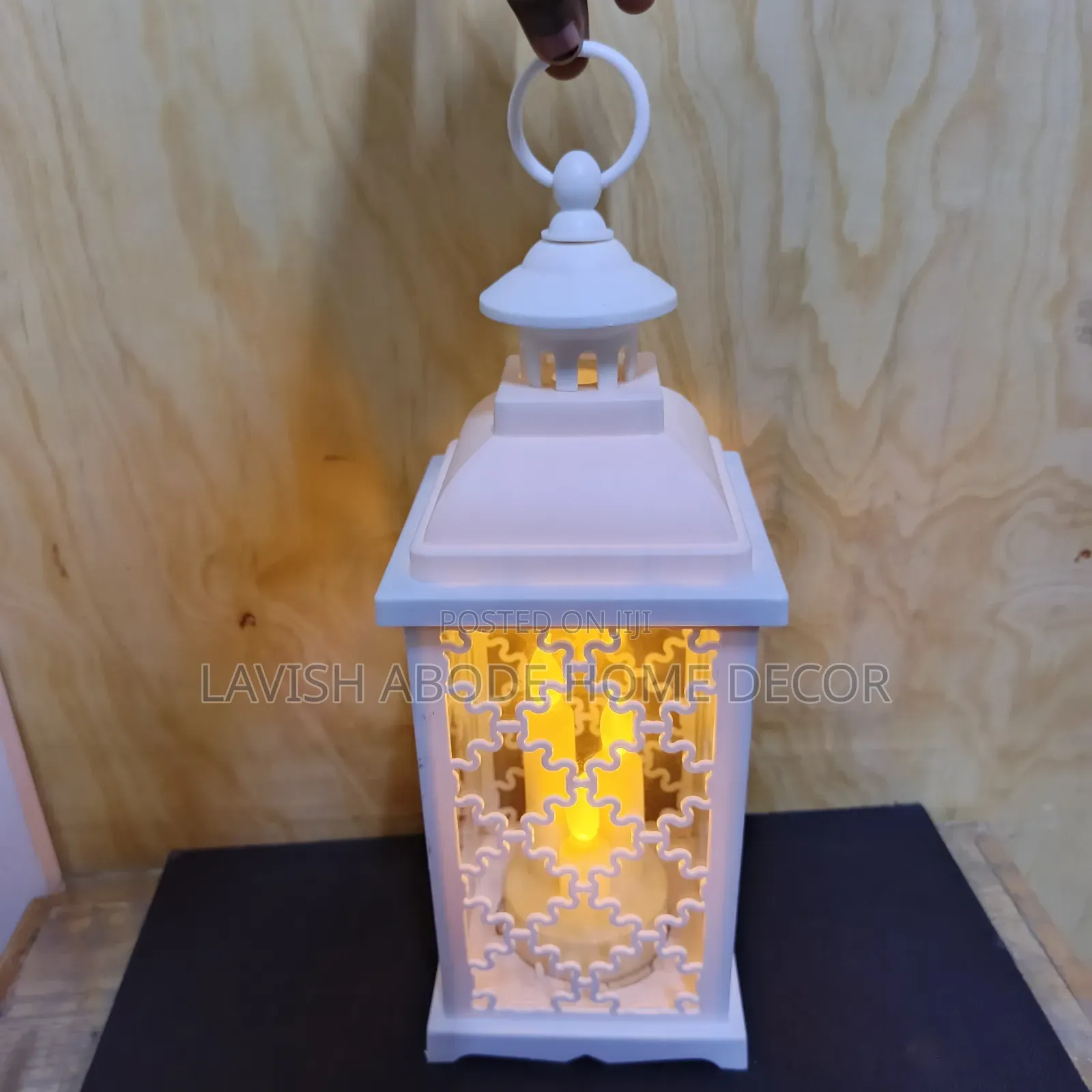 White Cage Table Lantern