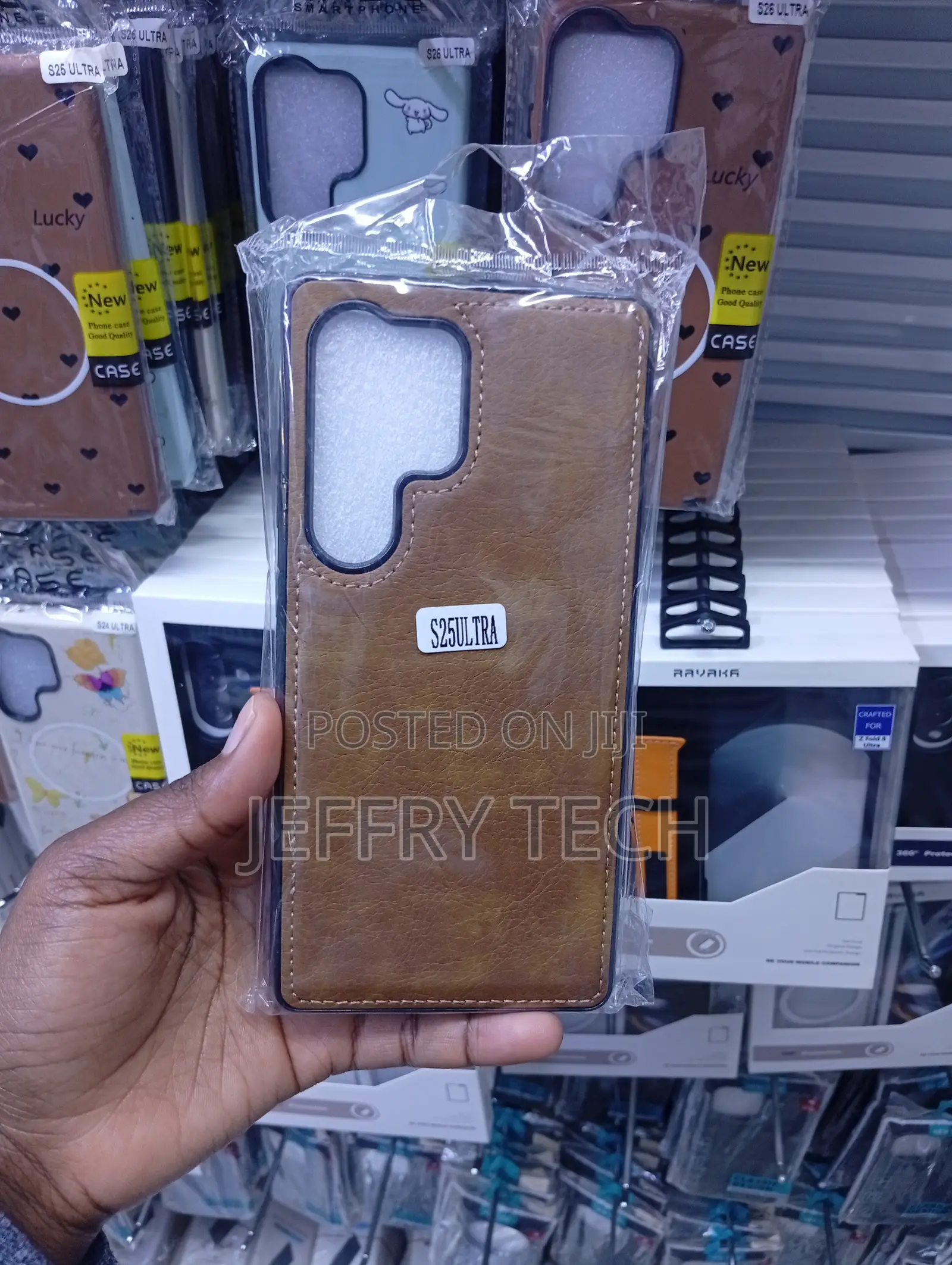 Brown Leather Back Cover Designed for a Samsung Galaxy S25 Ultra,