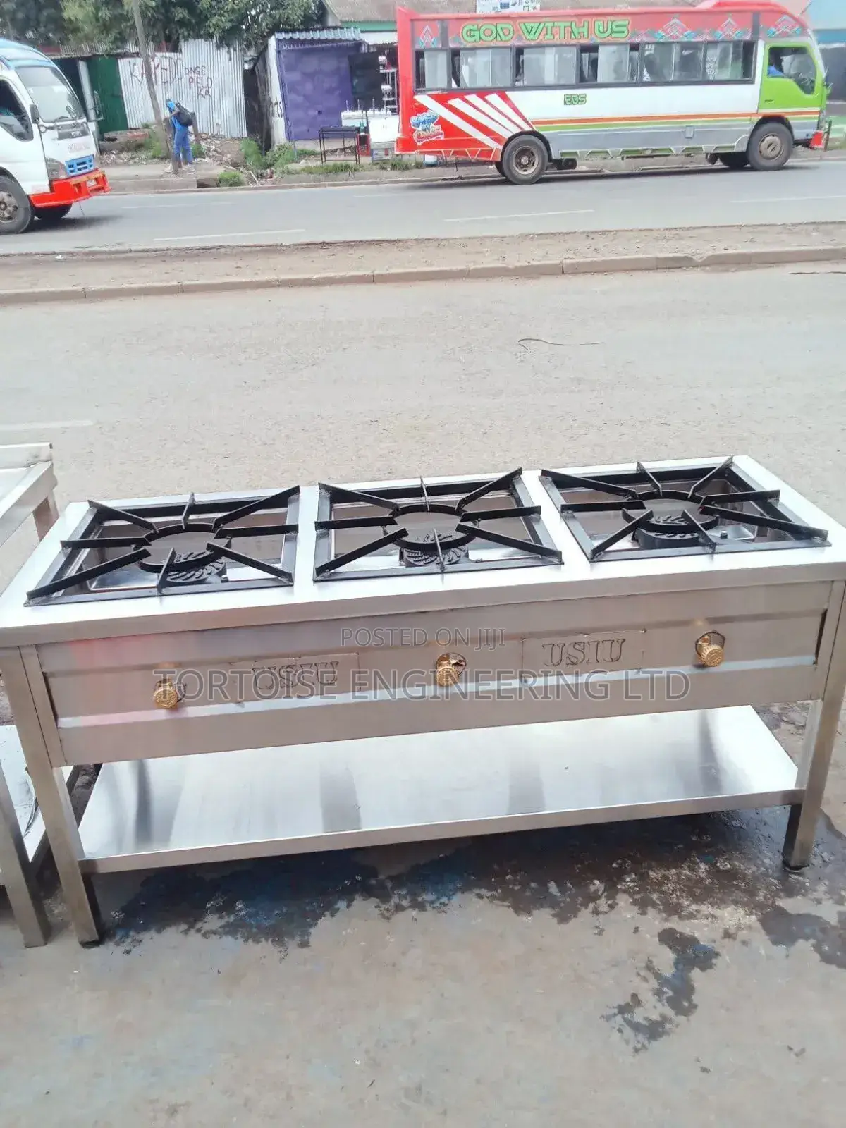 3 Gas Burner, High Pressure,designed for Commercial Kitchens,