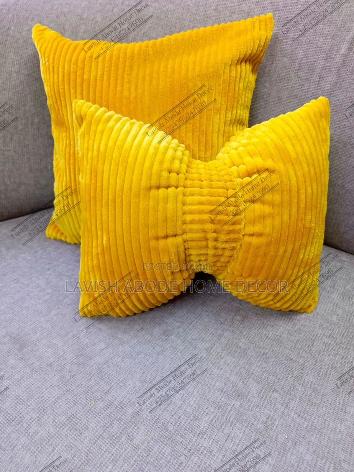 Mustard Yellow Throw Pillow Bow Tie Pillow -Elegant Home Decor