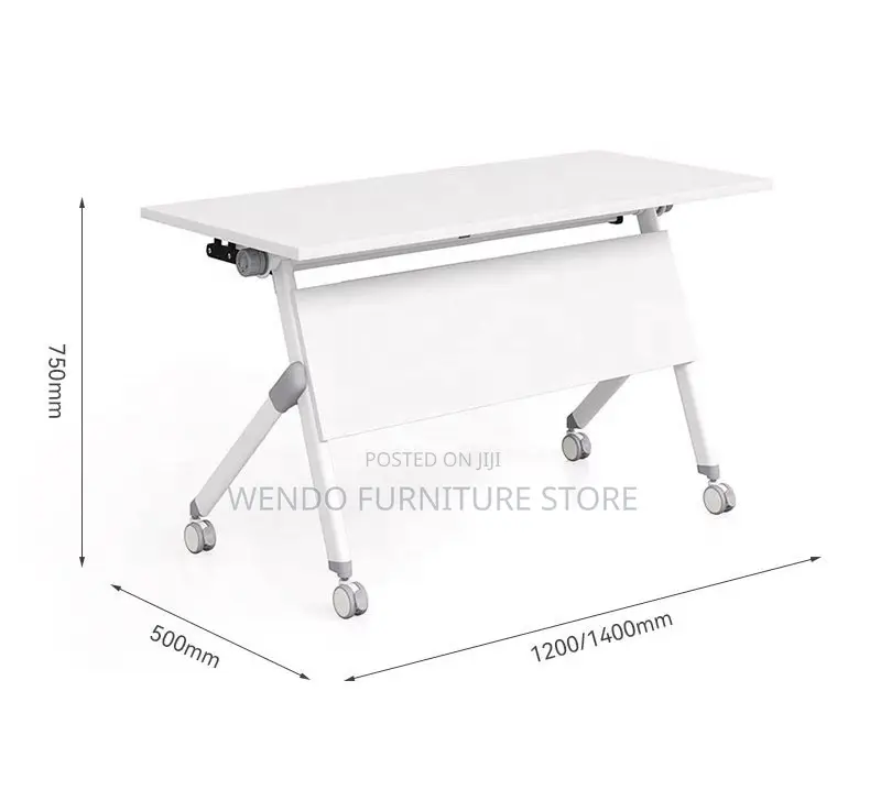 Office Desk; 1200mm White Foldable Office Conference Training Table