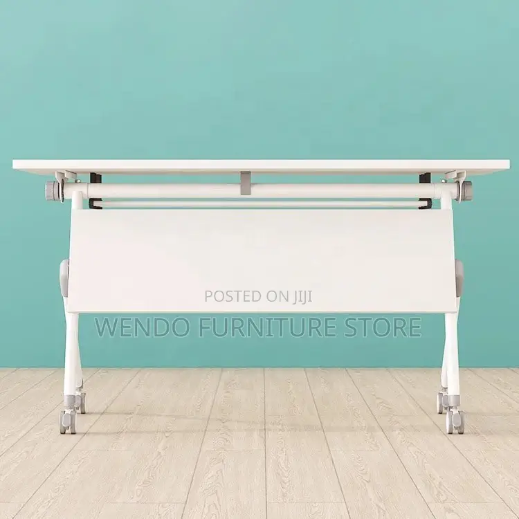 Office Desk; 1200mm White Foldable Office Conference Training Table