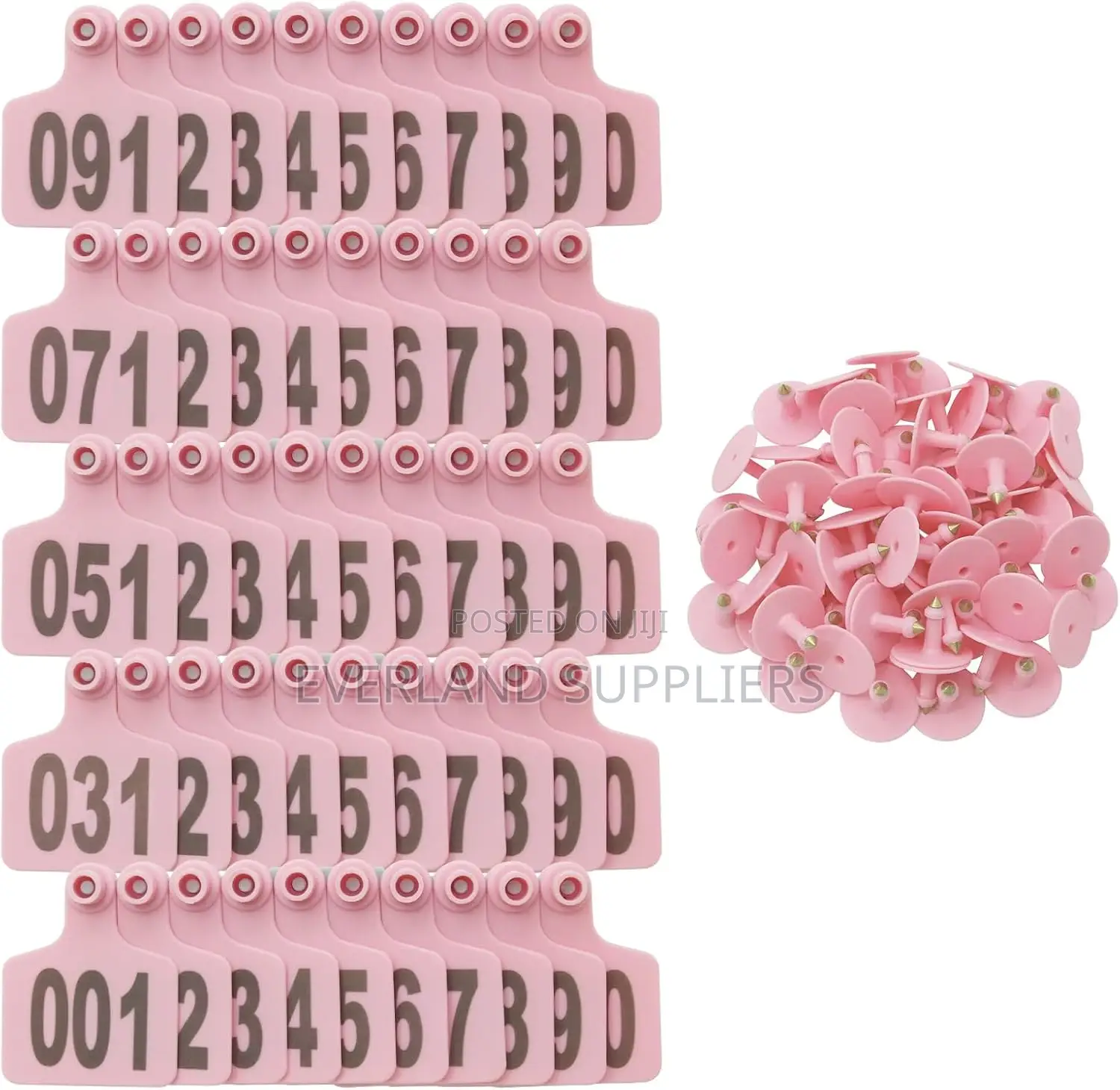 Pink Weather-Resistant Small Tags for Goats