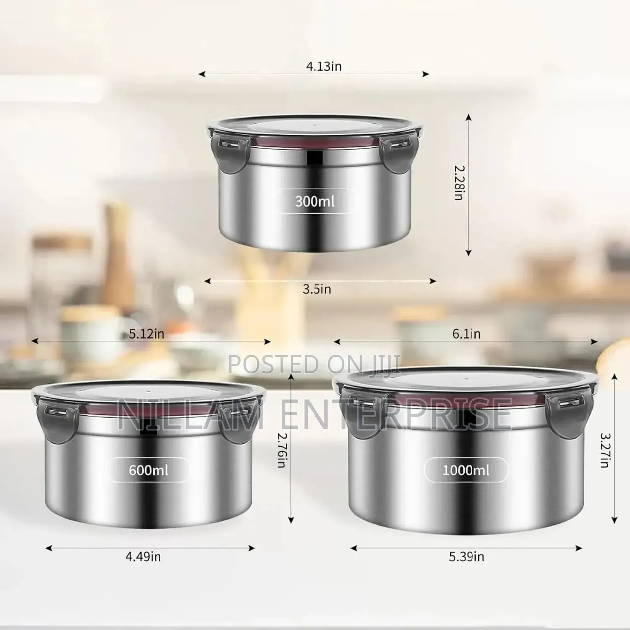 *3 PCS Stainless Steel Lunch Box Set*