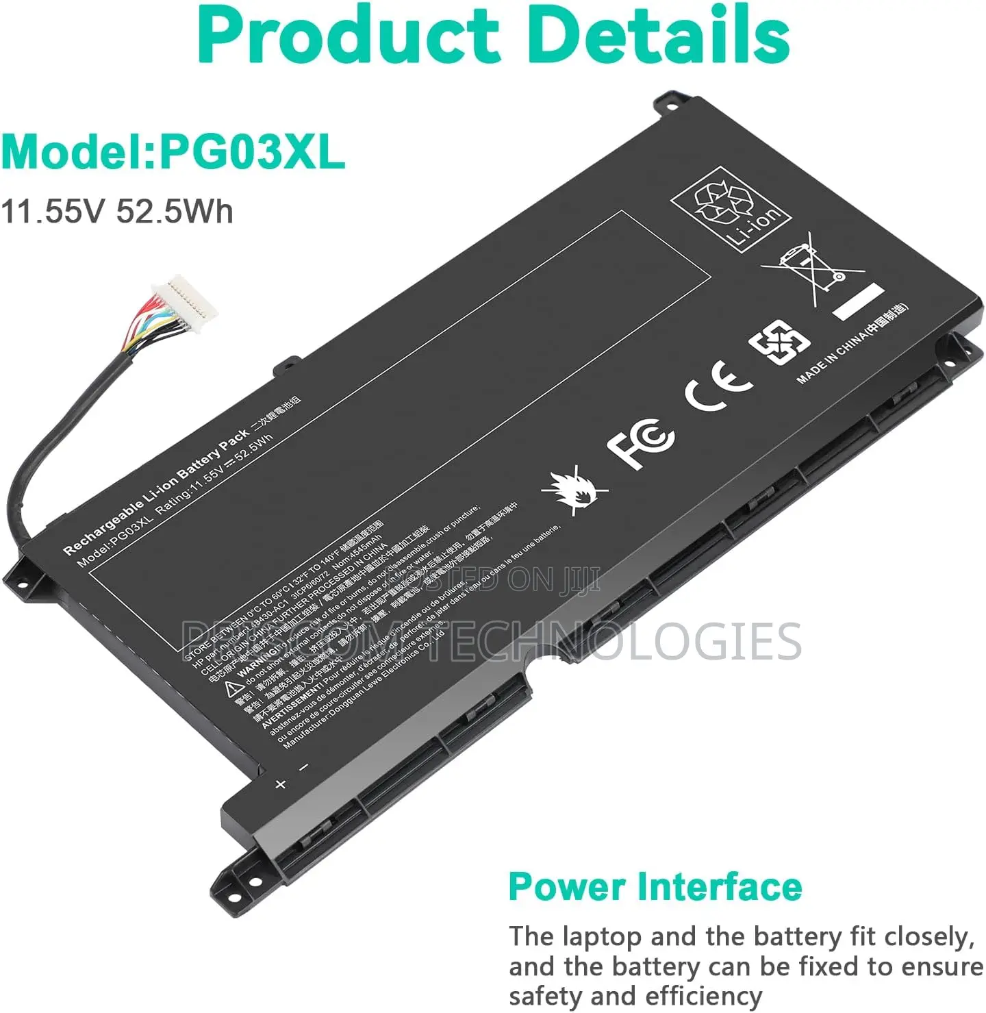 Pg03xl Battery for HP Pavilion 15-Dk 15t-Dk 15-Ec 15-Dk0xxx