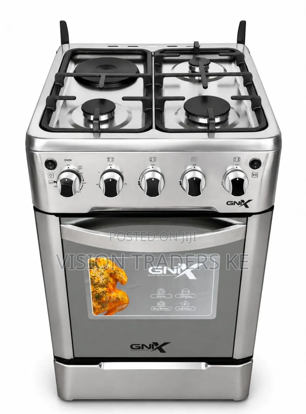 Gnix 50*50Cm 3G +1E Standing Cooker With Electric Oven
With Jet Valves
