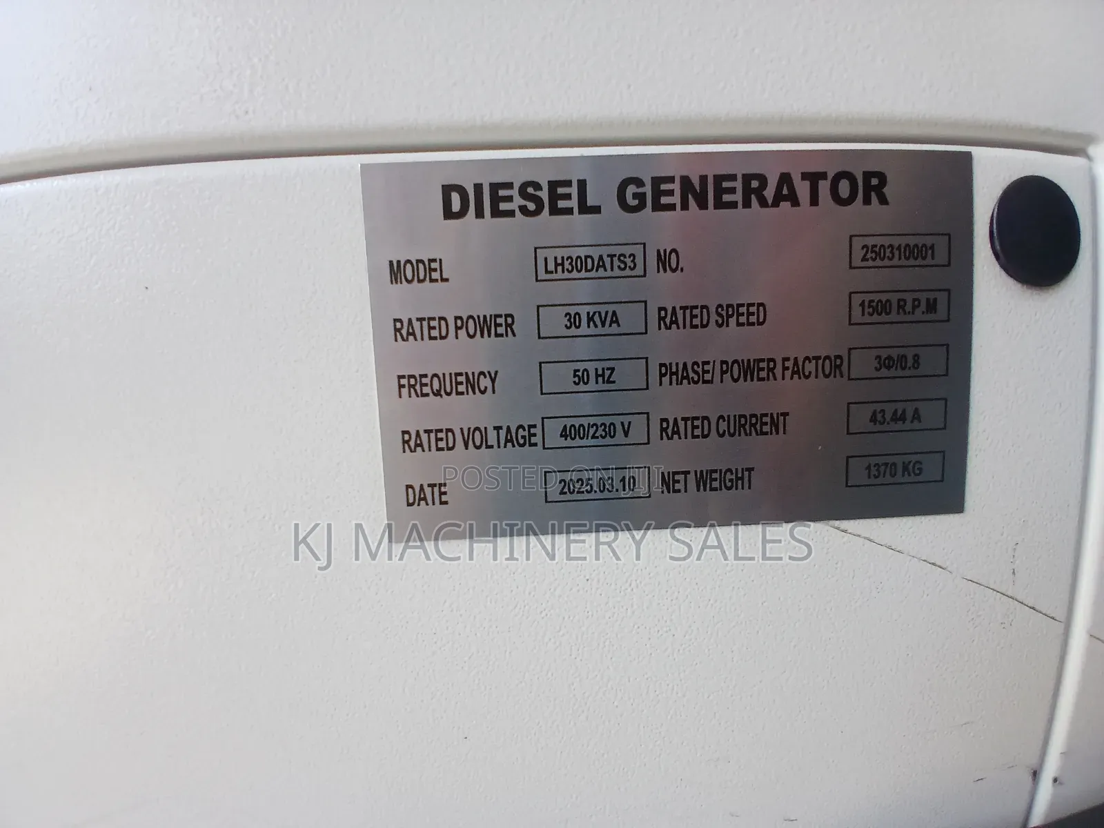 Diesel Engine Generator 30kva Cummins