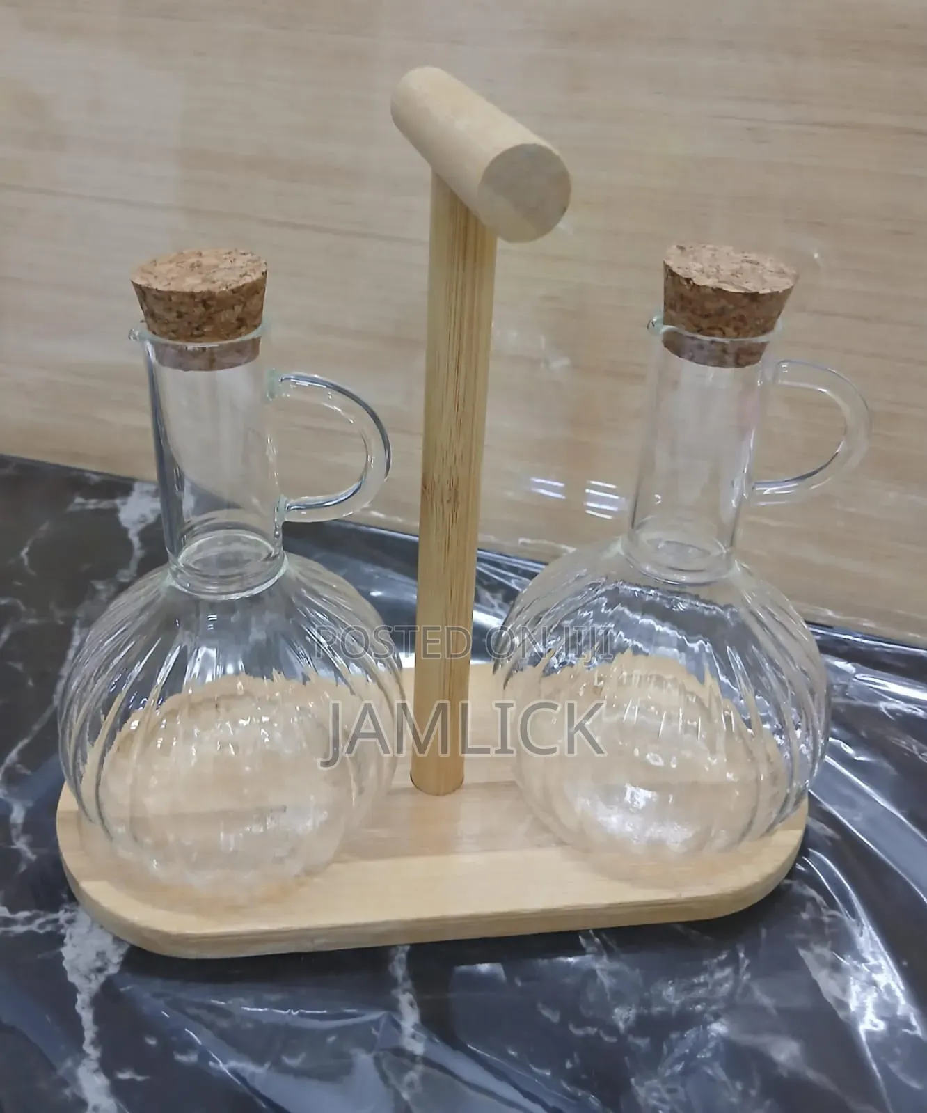 2-in-1 650ml Borosilicate Glass Oil Vinegar Jars - Bz
