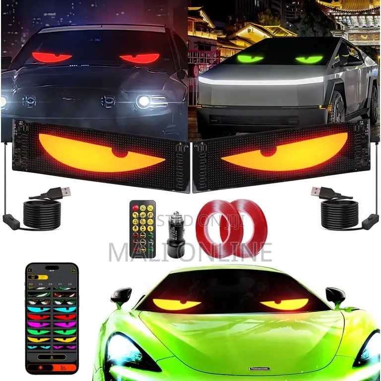 2-Pack Devil’s Eye LED Car Windshield Display Programmable Panel App