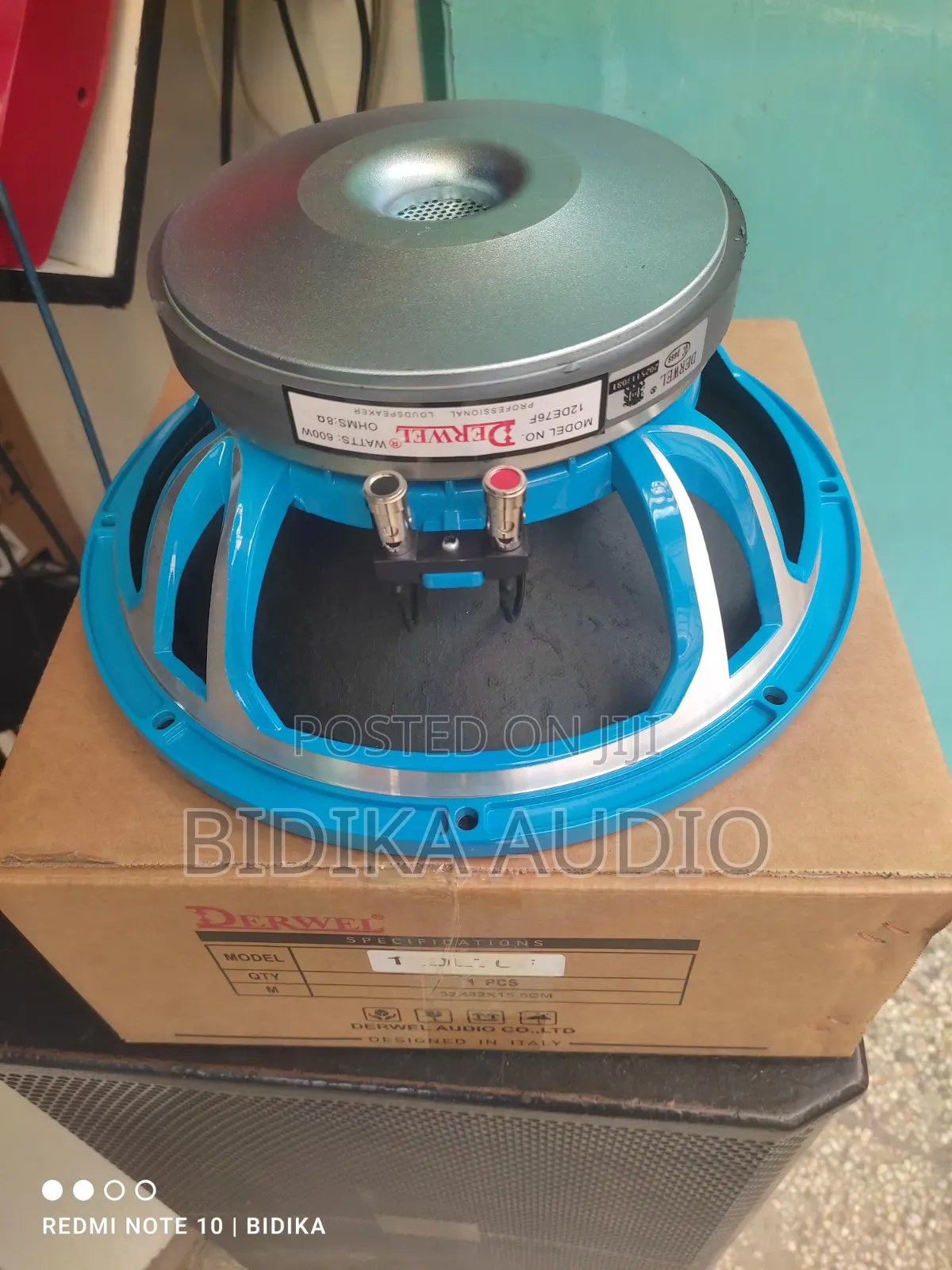 Derwel 12DE75F 12" Professional Speaker – 600W Power Mid-Bass Audio