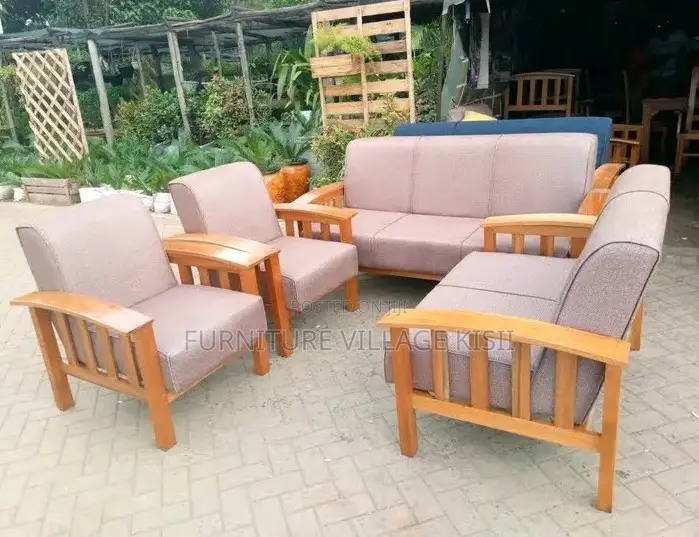 Office Chair; 7-Seater Wooden Armrest Sofa Set