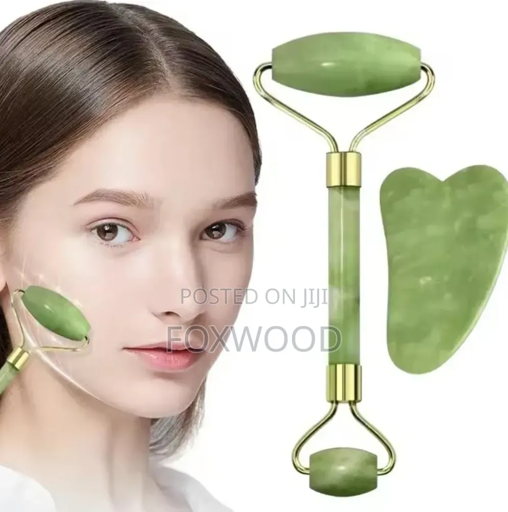 2 PCS Set of Double Head Facial Rollers Plus Stone