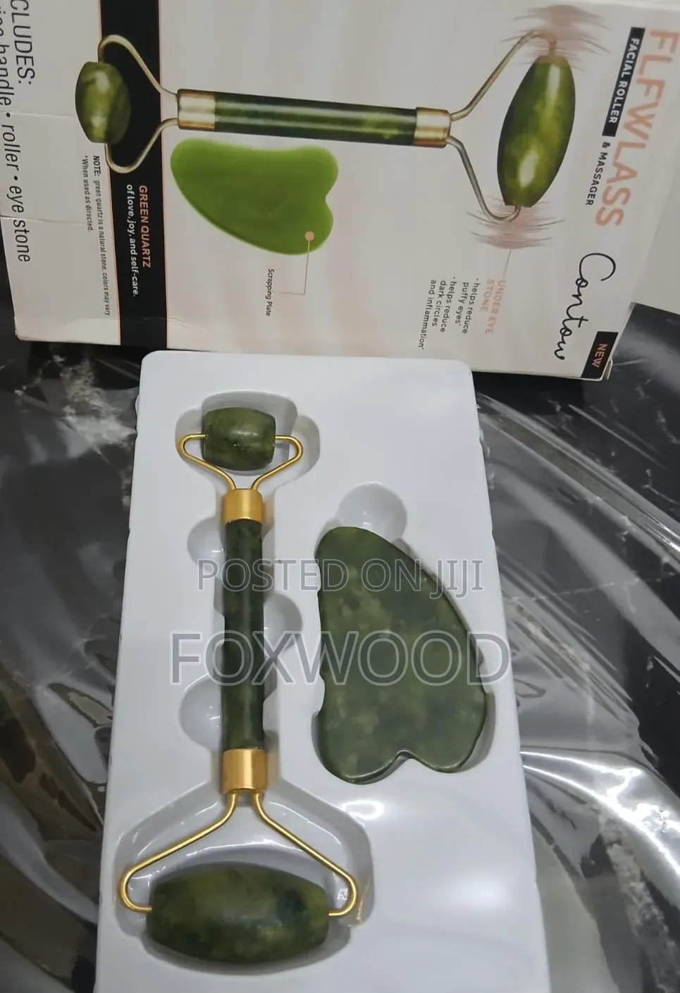 2 PCS Set of Double Head Facial Rollers Plus Stone