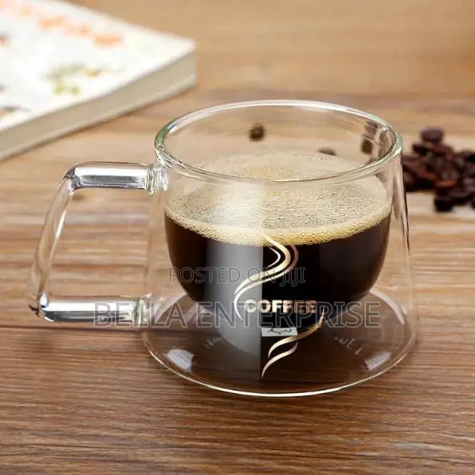 Heat-Resistant Borosilicate Double- Wall Glass Coffee Mug