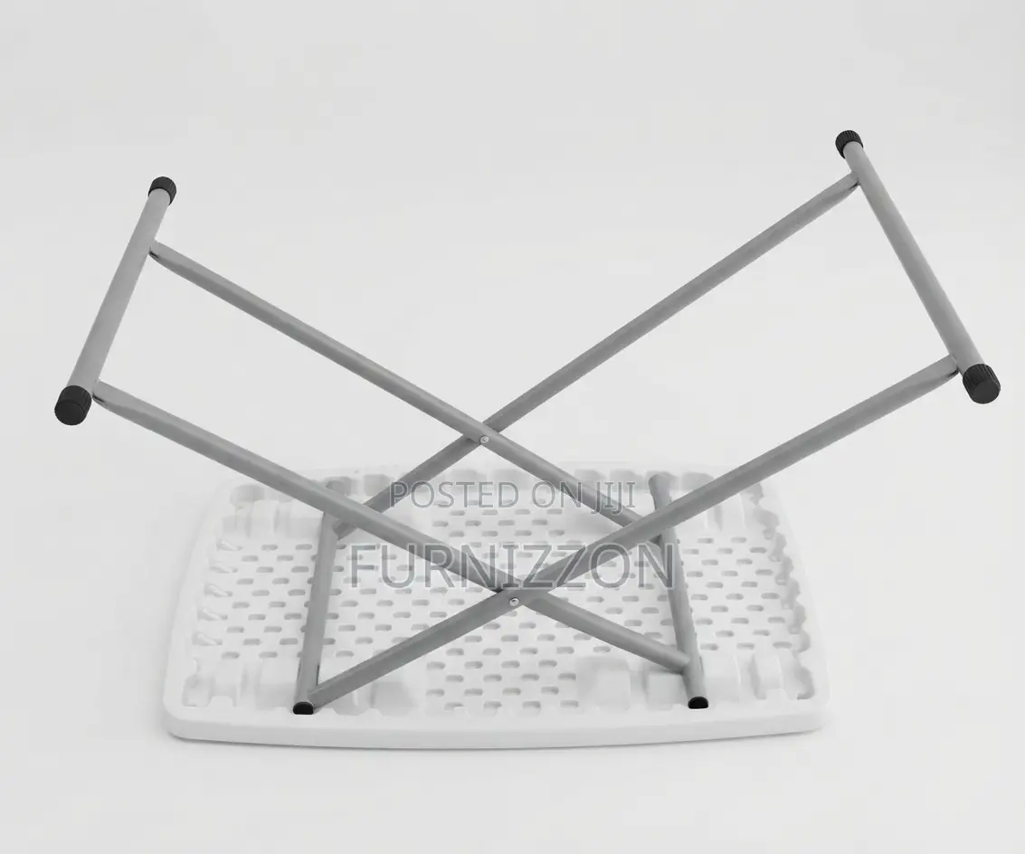 White Cross Stand Folding Plastic Table