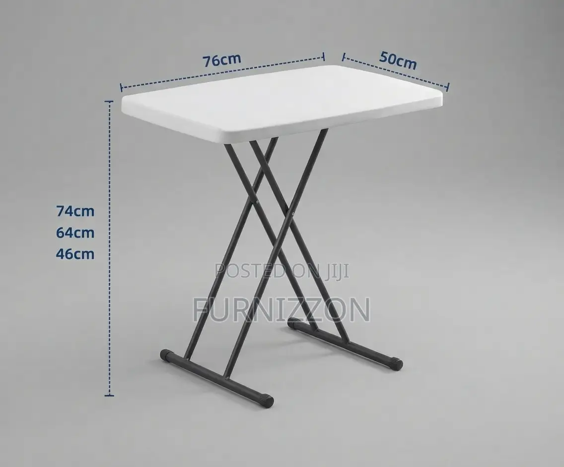 White Cross Stand Folding Plastic Table