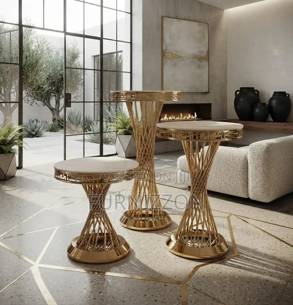 Luxury Gold Hourglass Cocktail Table