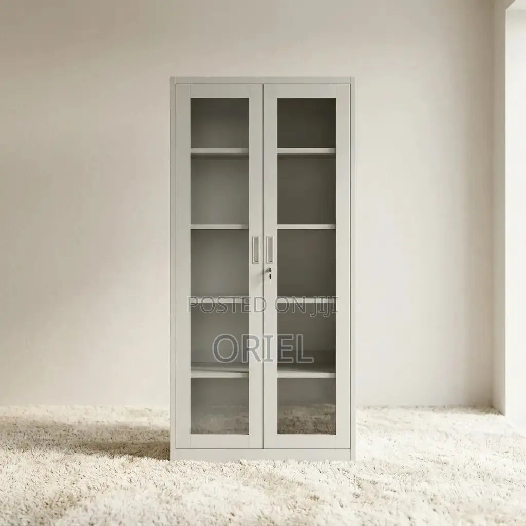 Office Cabinet : 2-Door Transparent Glass Office Cabinet