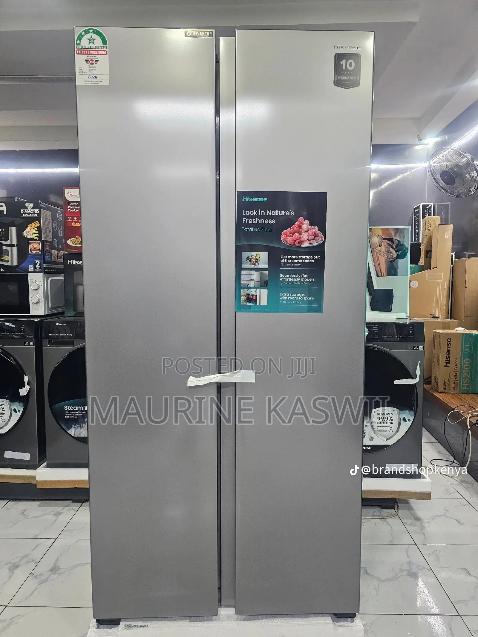 Hisense 441l Side by Side Inverted Technology Fridge