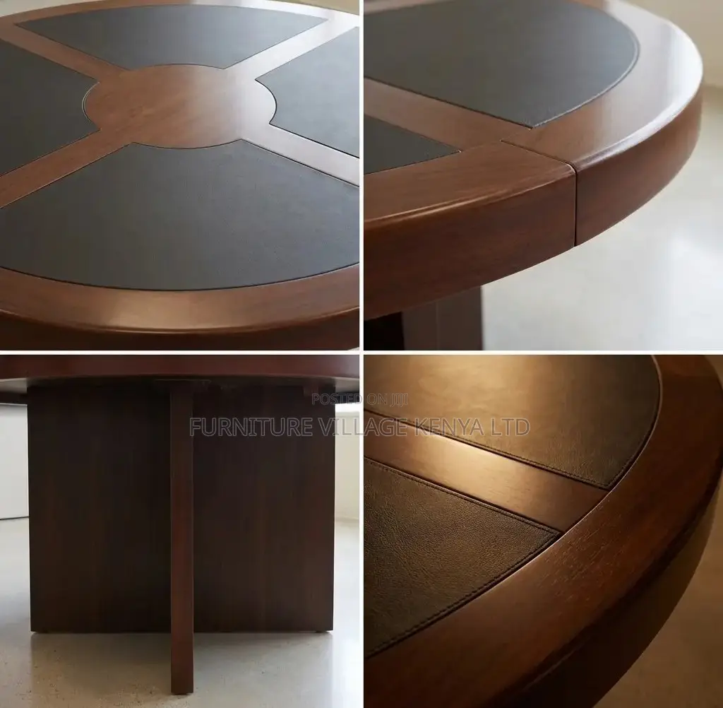 Meeting Table; Round Imported Mahogany 4 Seater Meeting Table