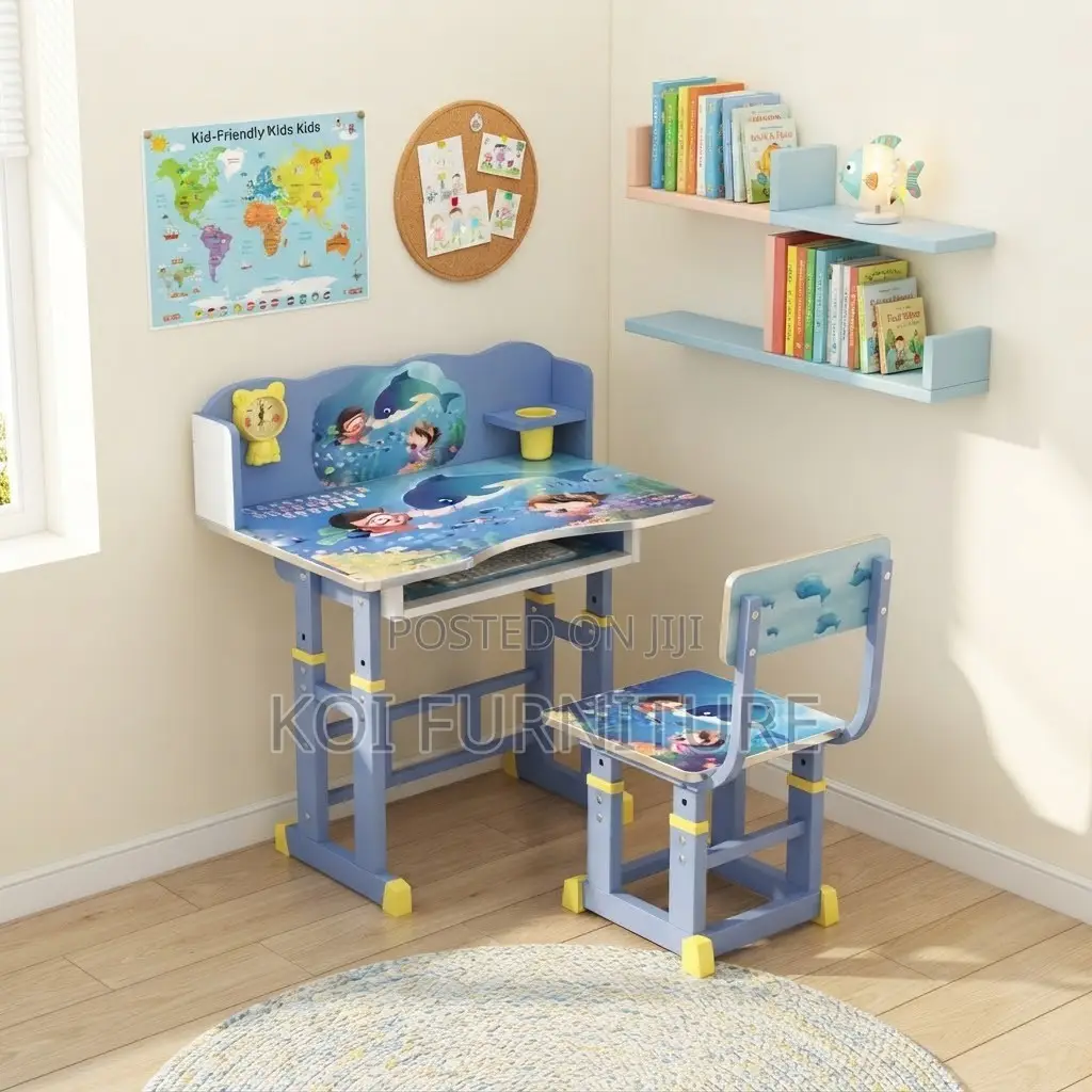 Home Desk; Kids School Adjustable Learning Centre Desk Chair Set