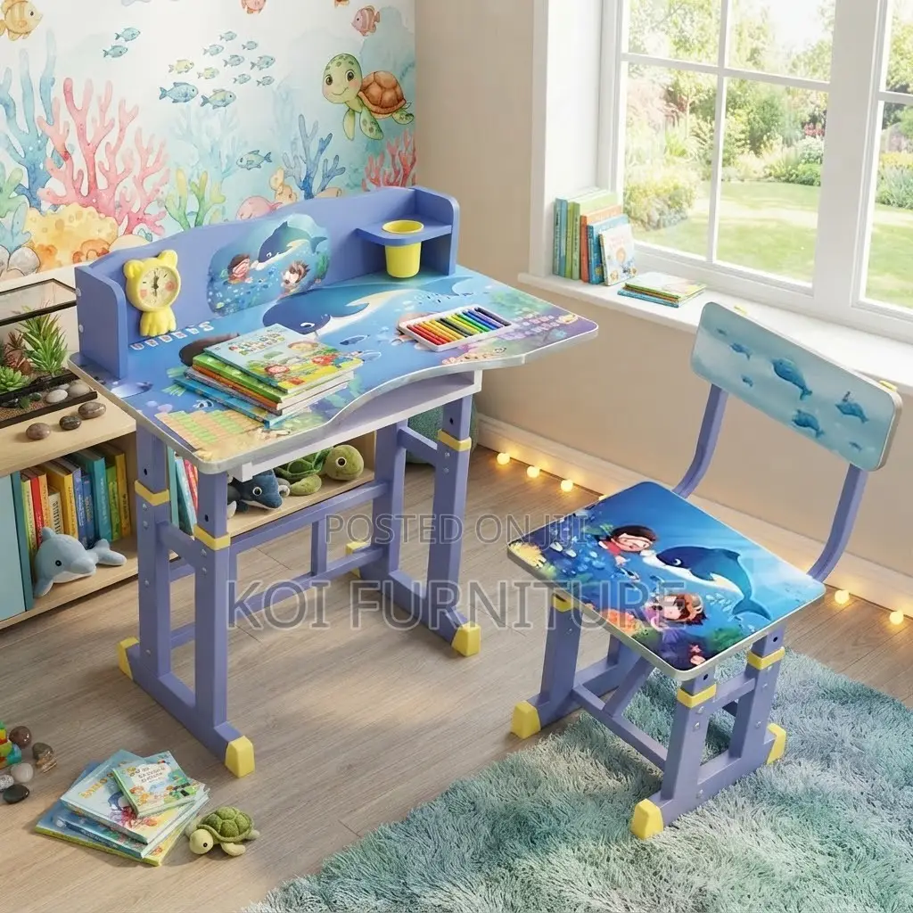 Home Desk; Kids School Adjustable Learning Centre Desk Chair Set