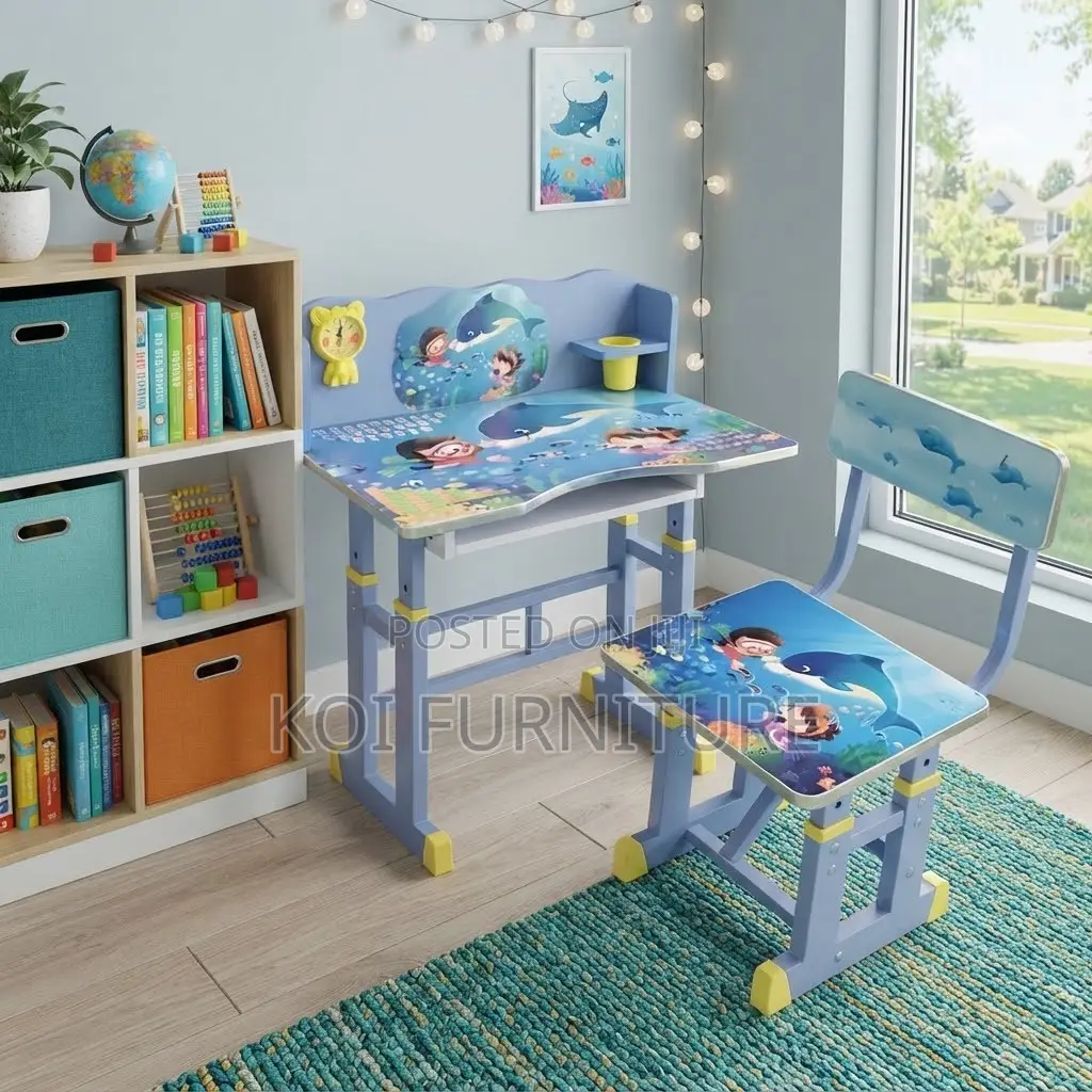 Home Desk; Kids School Adjustable Learning Centre Desk Chair Set